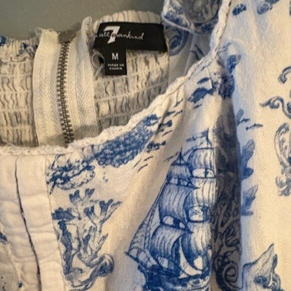 NWOT NEVER WORN 7 For All Mankind Marine Life Toile Dress NEVER WORN - Picture 3 of 7